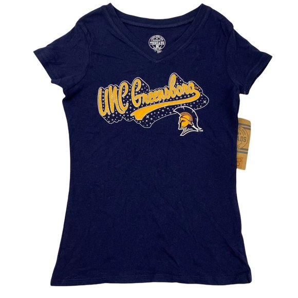 Rivalry Threads Other - UNCG Greensboro Spartans Blue V-Neck Sleeve T-Shirt Tee Youth Girls XS S or XL